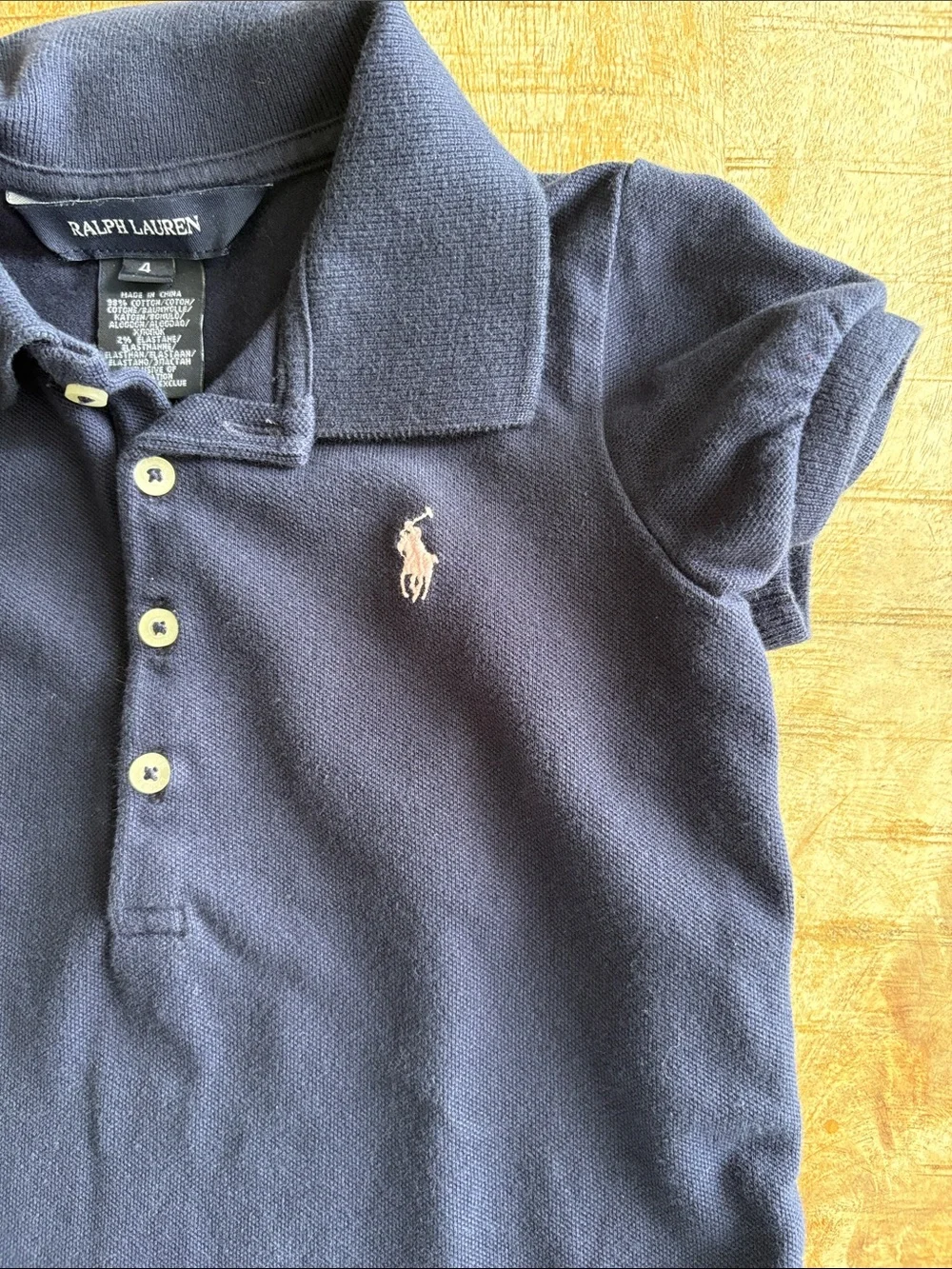 Ralph Lauren Girls Navy Polo size 4